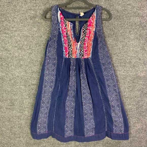 ANTHROPOLOGIE AKEMI KIN Dress Sz 4 Embroidered Metallic Cotton Morwen Shift - Picture 1 of 13